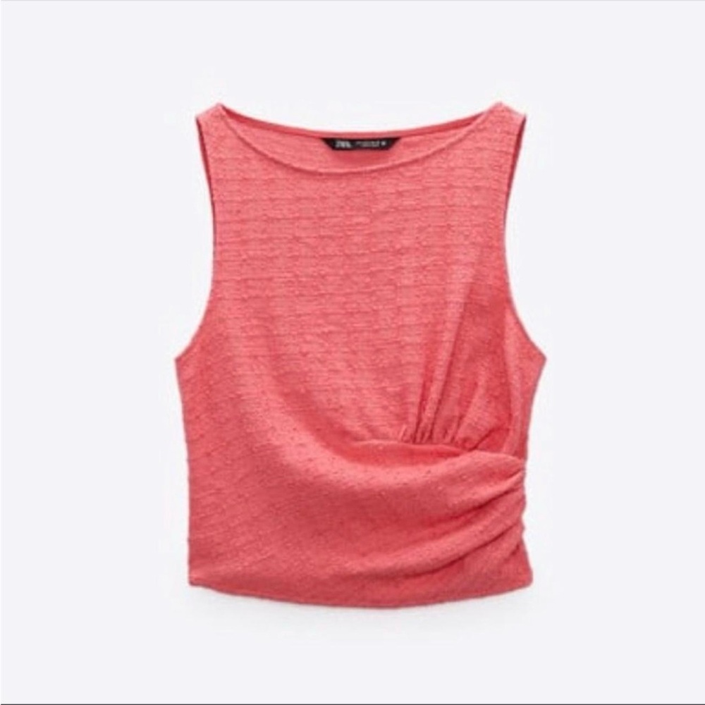 NWT Zara Tweed Top in Color Pink, Size L